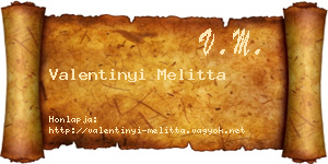 Valentinyi Melitta névjegykártya